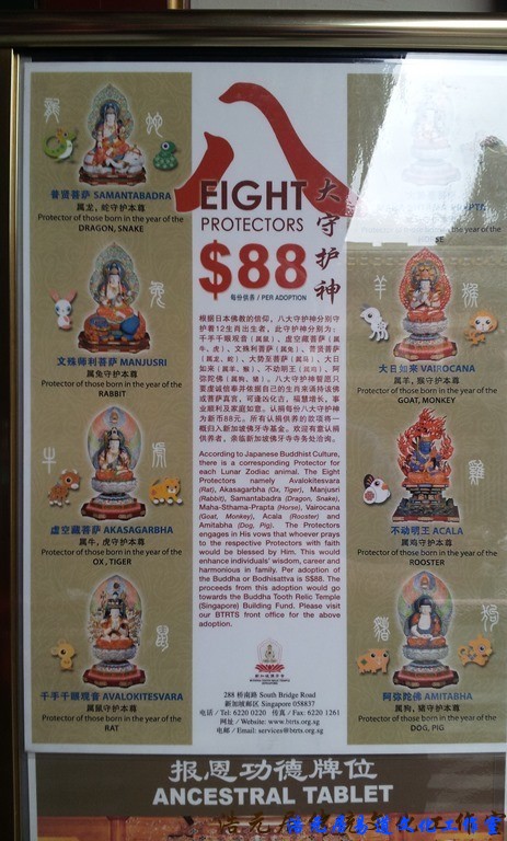 新加坡佛牙寺書店的十二生肖守護神資料
